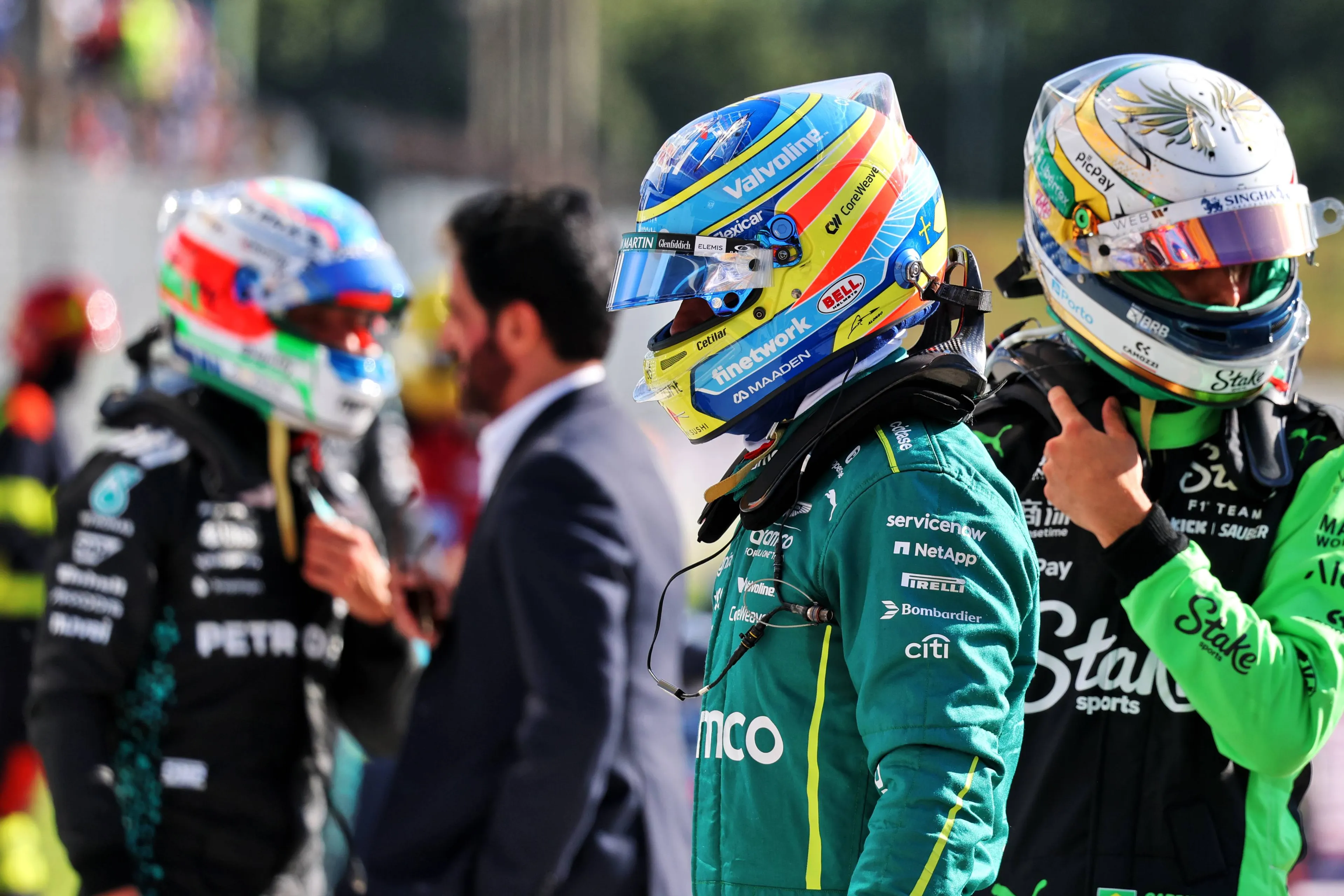 fernando alonso at parc ferma in italian gp