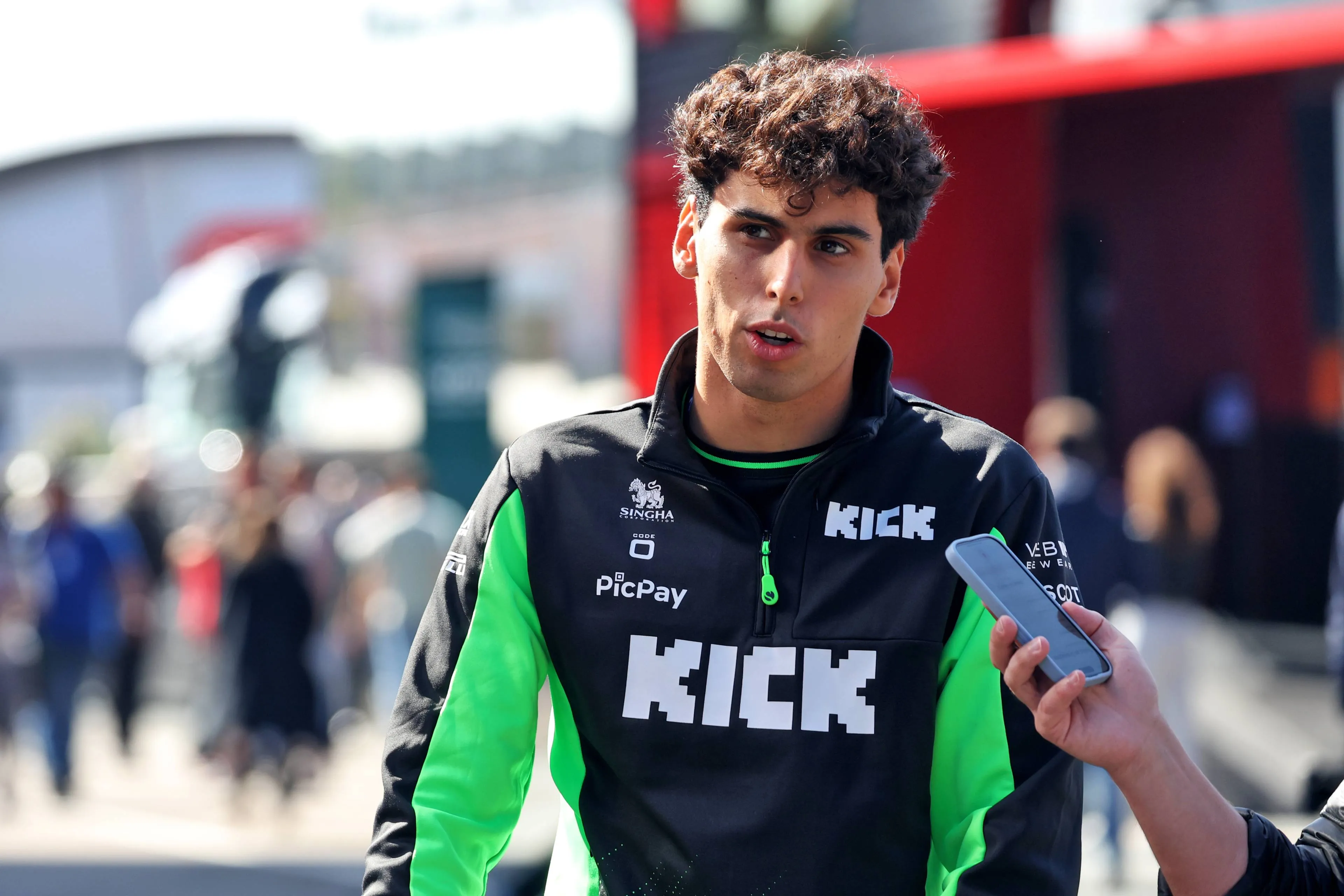 Gavriel Bortoleto at the F1 paddock