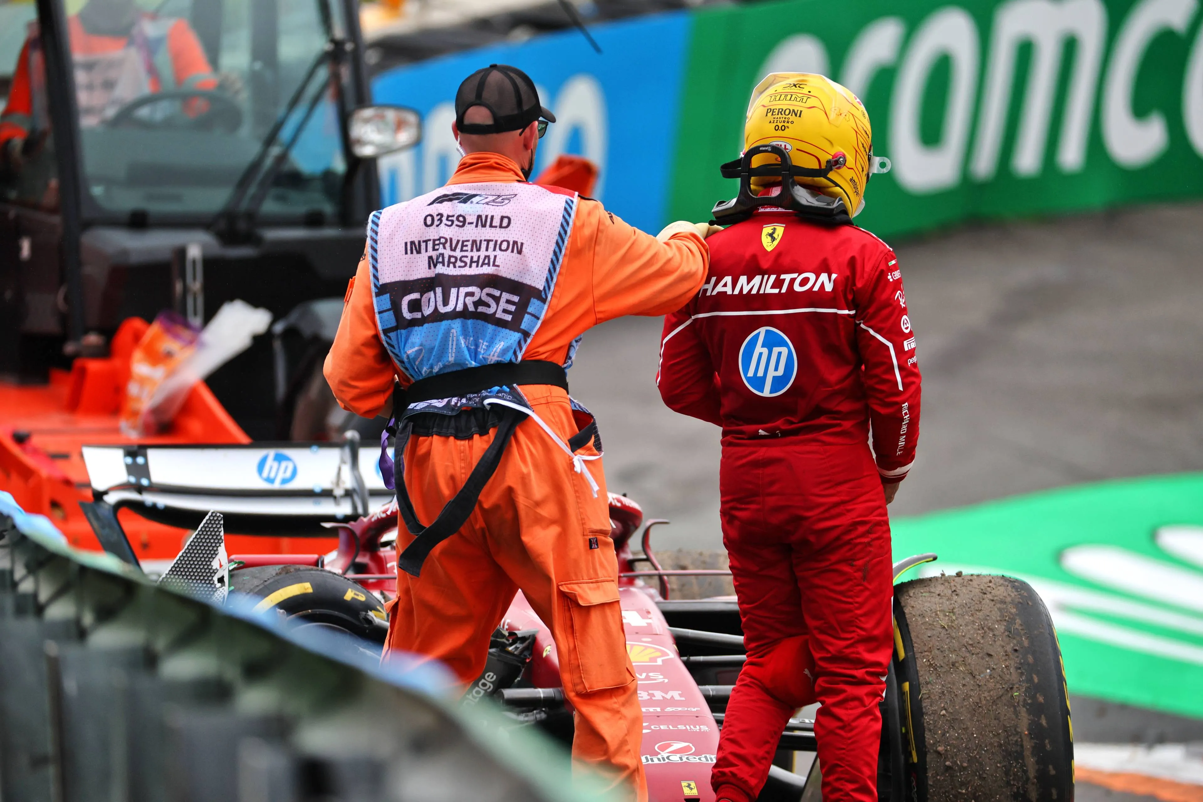 Lewis Hamilton at Zandvoort post-crash (2)