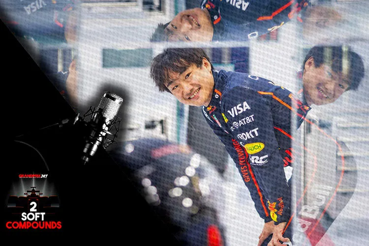 2 soft compunds f1 podcast cover yuki tsunoda