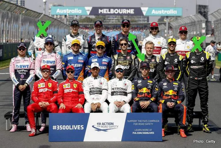 2019 f1 drivers group photo melbourne updated