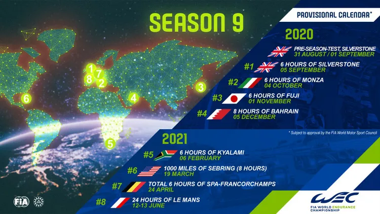2020 2021 wec calendar kyalami