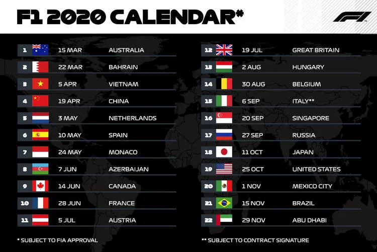 2020 wide clanedar f1 formula world championship dates