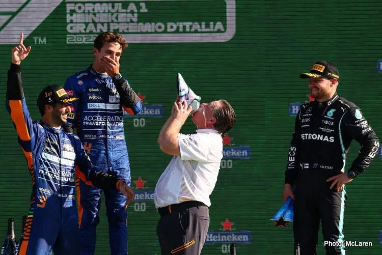 2021 italian grand prix podium bottas brown norris ricciardo mclaren