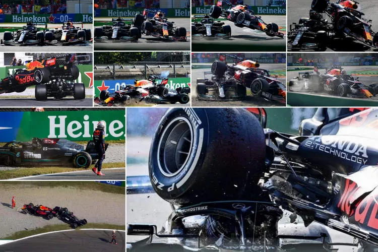 2021 italian grand prix verstappen hamilton crash monza accident montage