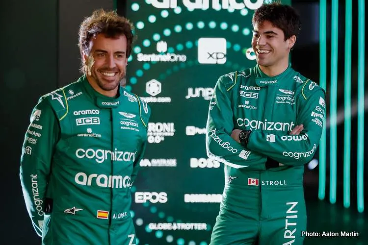 alonso stroll aston martin launch 2023