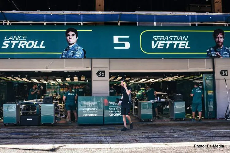 aston martin garage at the circuit de catalunya green bull 001