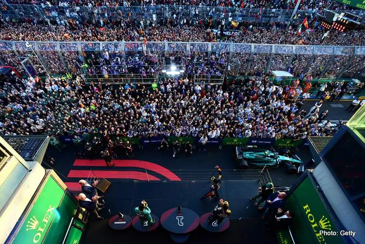 australian grand prix podium f1 track invasion