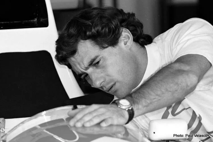 ayrton senna cockpit inspection 1991 photo by paul velasco original