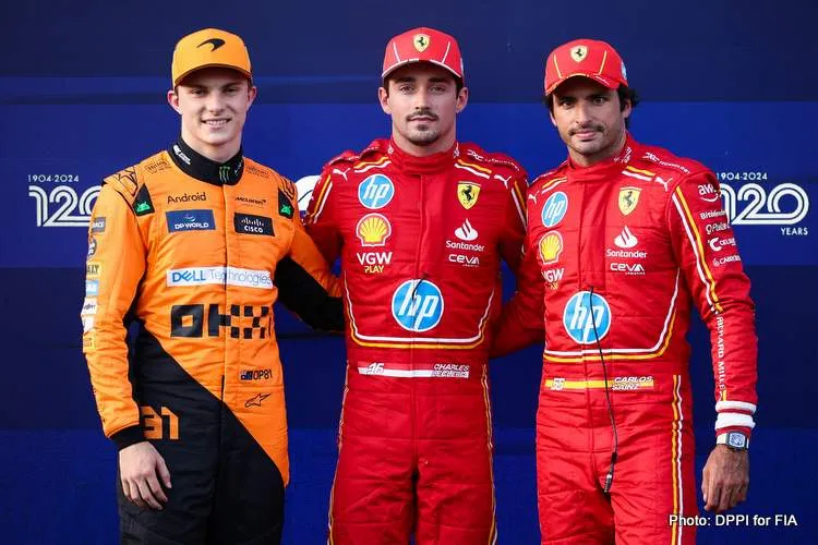 azerbaijan grand prix piastri leclerc sainz f1 2024 qualifying official photo