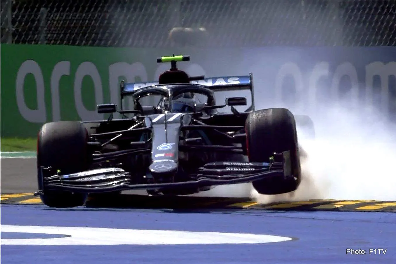 bottas warm up lap