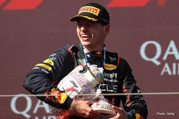 broken trophy max verstappen red bull