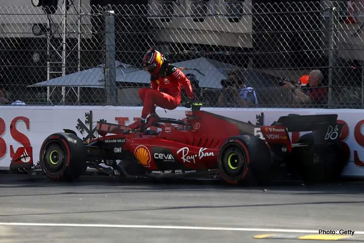 carlos sainz crash 2023 f1 monaco fp2 ferrari 001