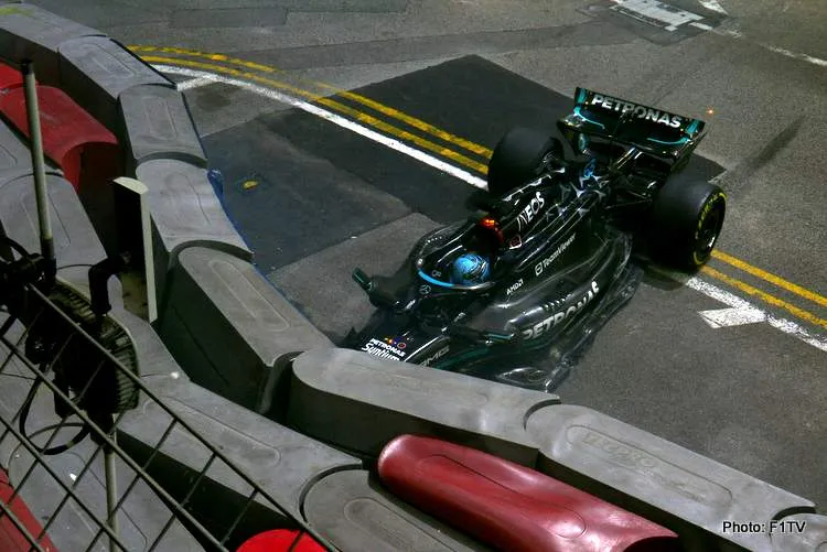 crash accident russell f1 singapore gp