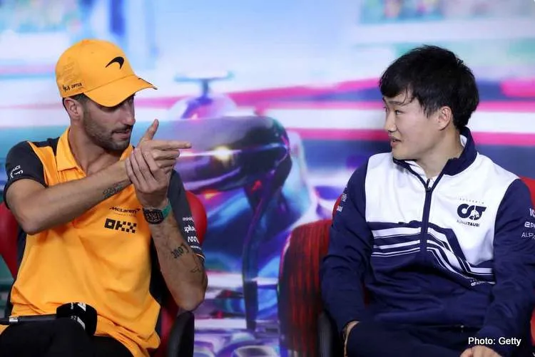 daniel ricciardo yuki tsunoda mexico press conference planetf1