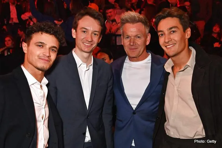 f1 75 live lando norris frederic arnault gordon ramsay george russell