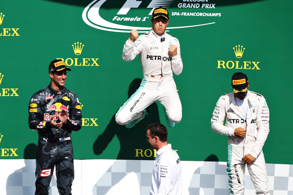 f1grandprixofbelgiumrosberg ricciardo hamilton podium