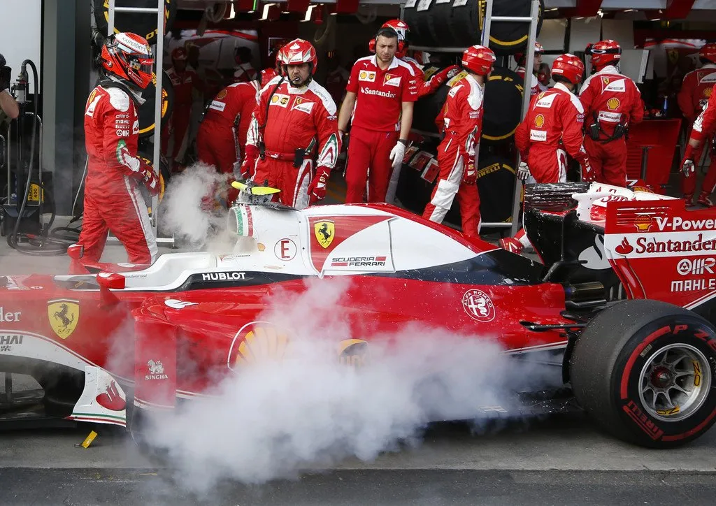 ferrari melbourne fire driver kimi raikkonen