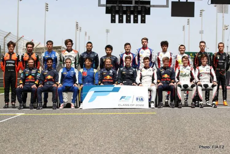 formula 2 bahrain f2 2022 drivers line up photo grid