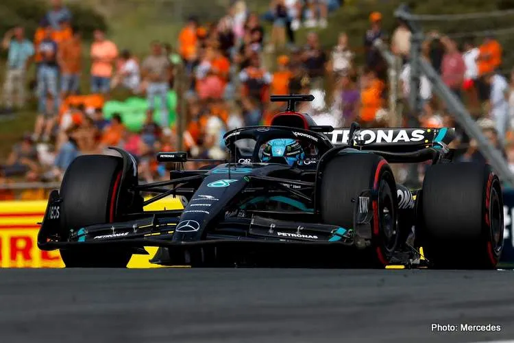 george russell dutch gp qualifyng f1 action