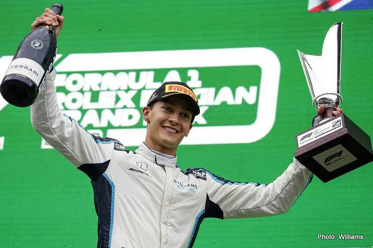 george russell first podium 2021 belgian grand prix
