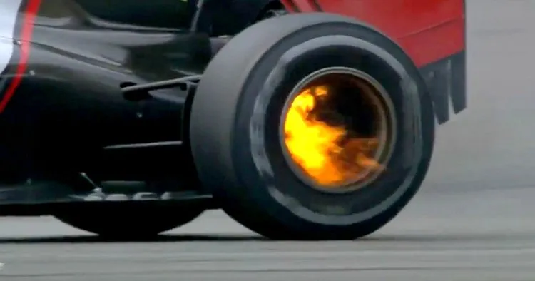 haas brakes fire
