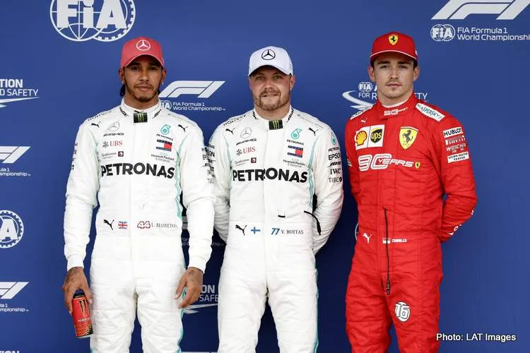 hamilton leclerc bottas silverstone qualifying photo