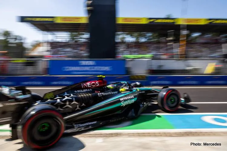 hamilton monza fp2 tops mercedes