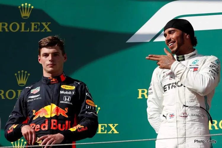 hamilton verstappen podium hungary 2019