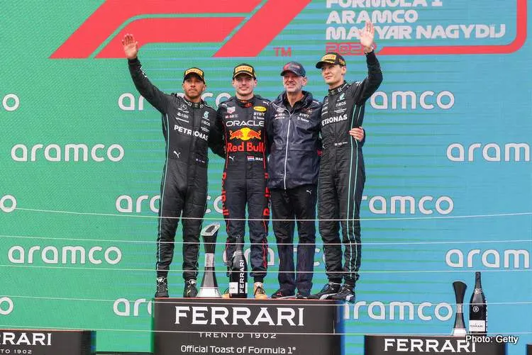 hungary race podium celebration 2022