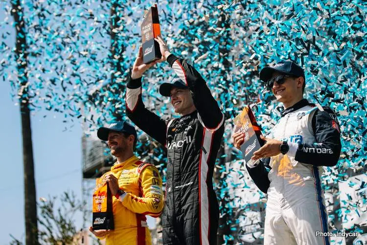 indy car long beach podium