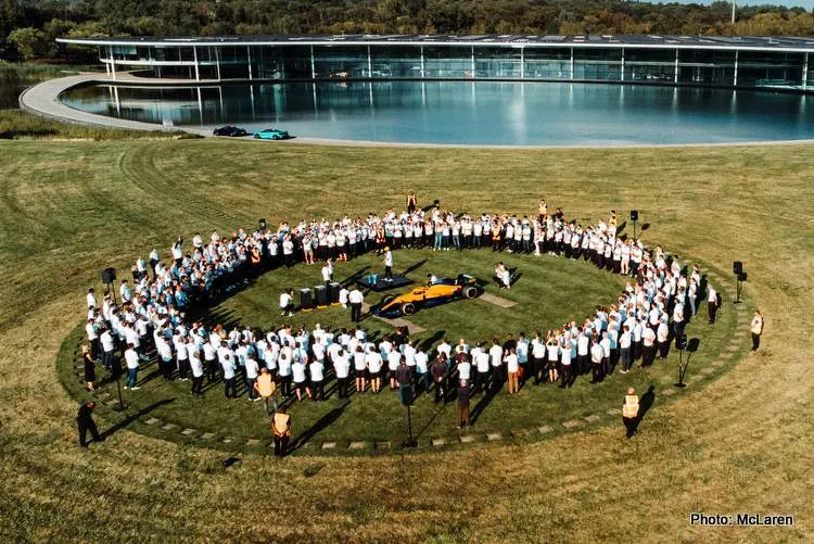 italian grand prix mclaren staff celebrate woking norris brown ricciardo seidl
