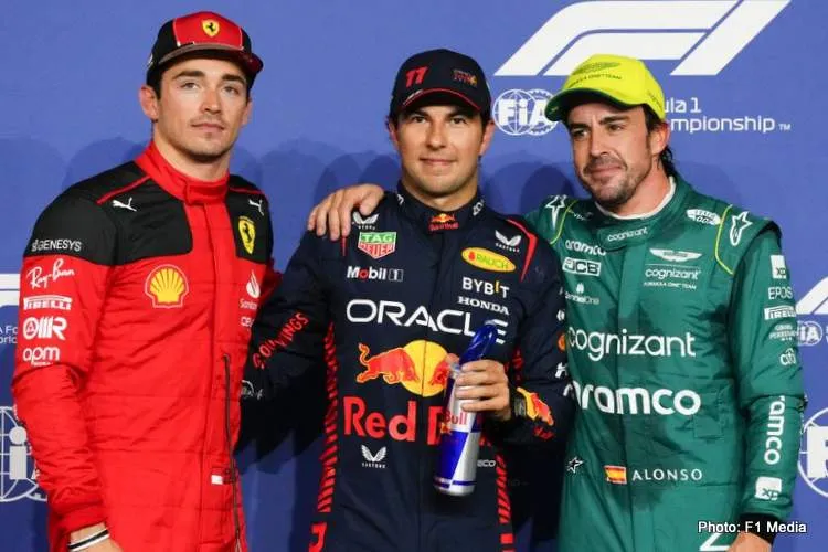 jeddah top three qualifying f1 leclerc alonso perez
