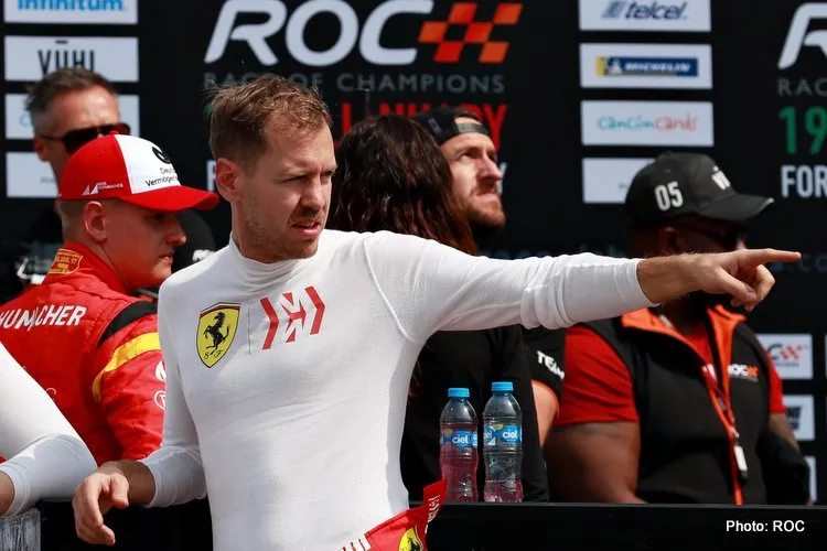 johan kristoffersson swe and sebastian vettel ger talk during the roc nations cup on saturday 19 january 2019 at foro sol mexico city mexico 0658