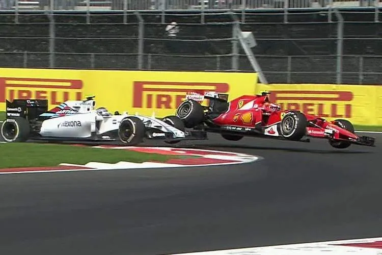 kimi raikkonen valtteri bottas 2015 meksiko kolari