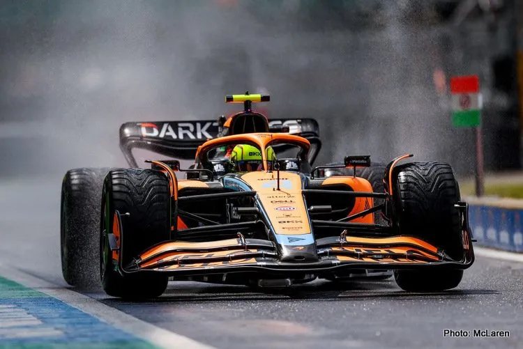 lans norris wet silverstone fp1 2022