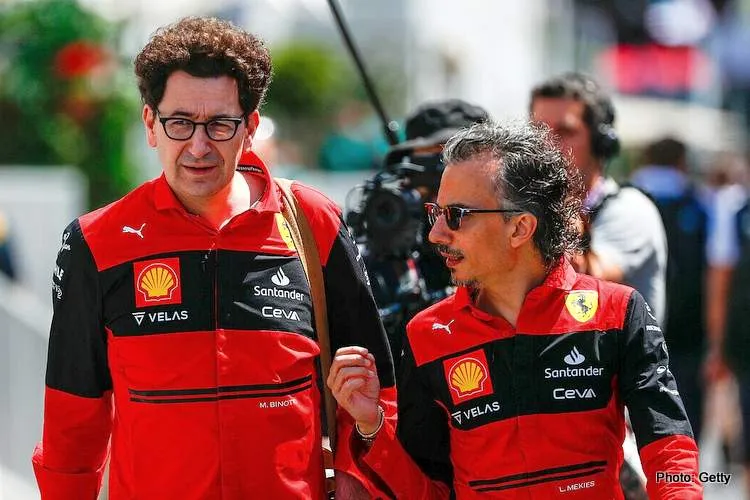 laurent mekies ferrari binotto leclerc f1 b