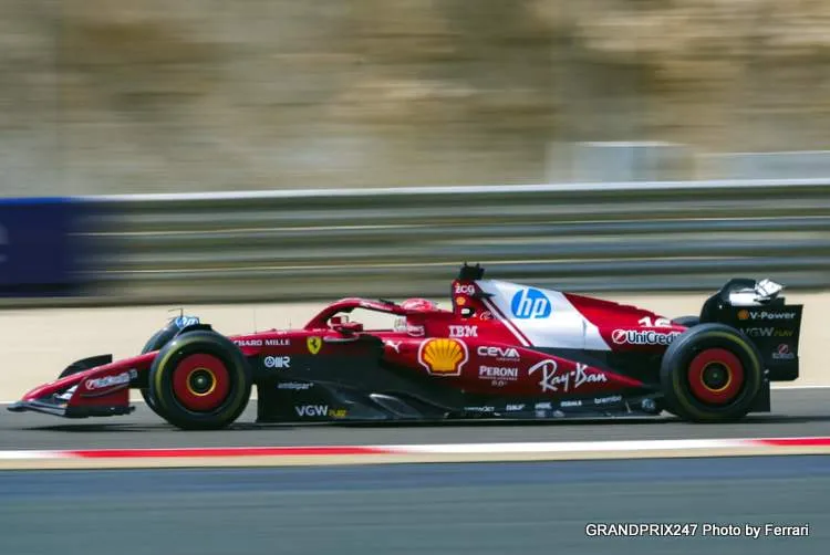 leclerc bahrain pre season test 2025