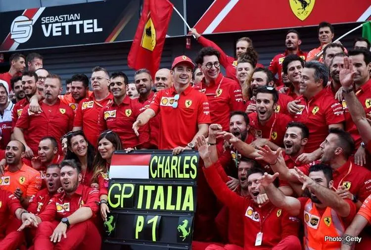 leclerc binotto ferrari monza 2019