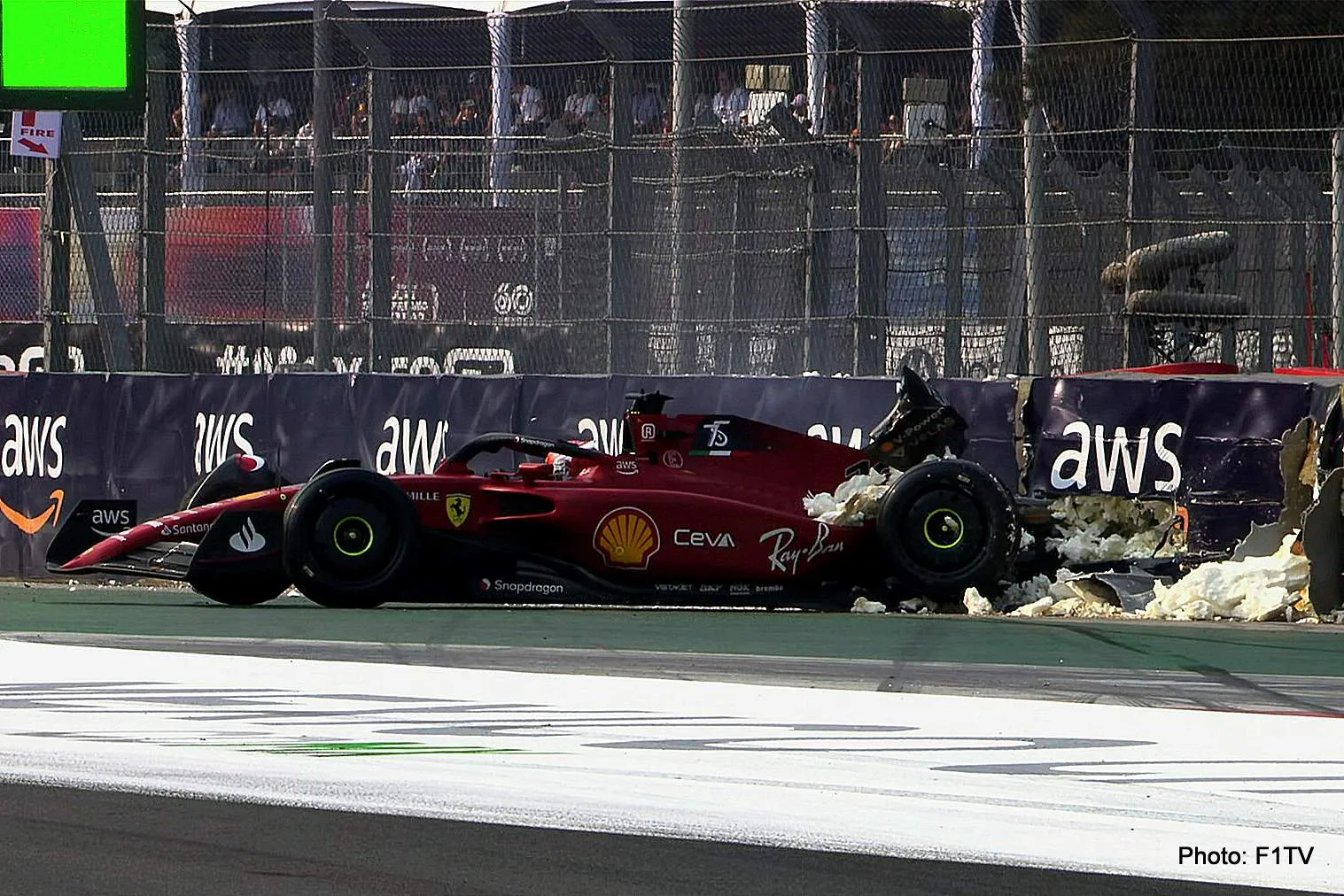 leclerc crash ferrari f1 mexico