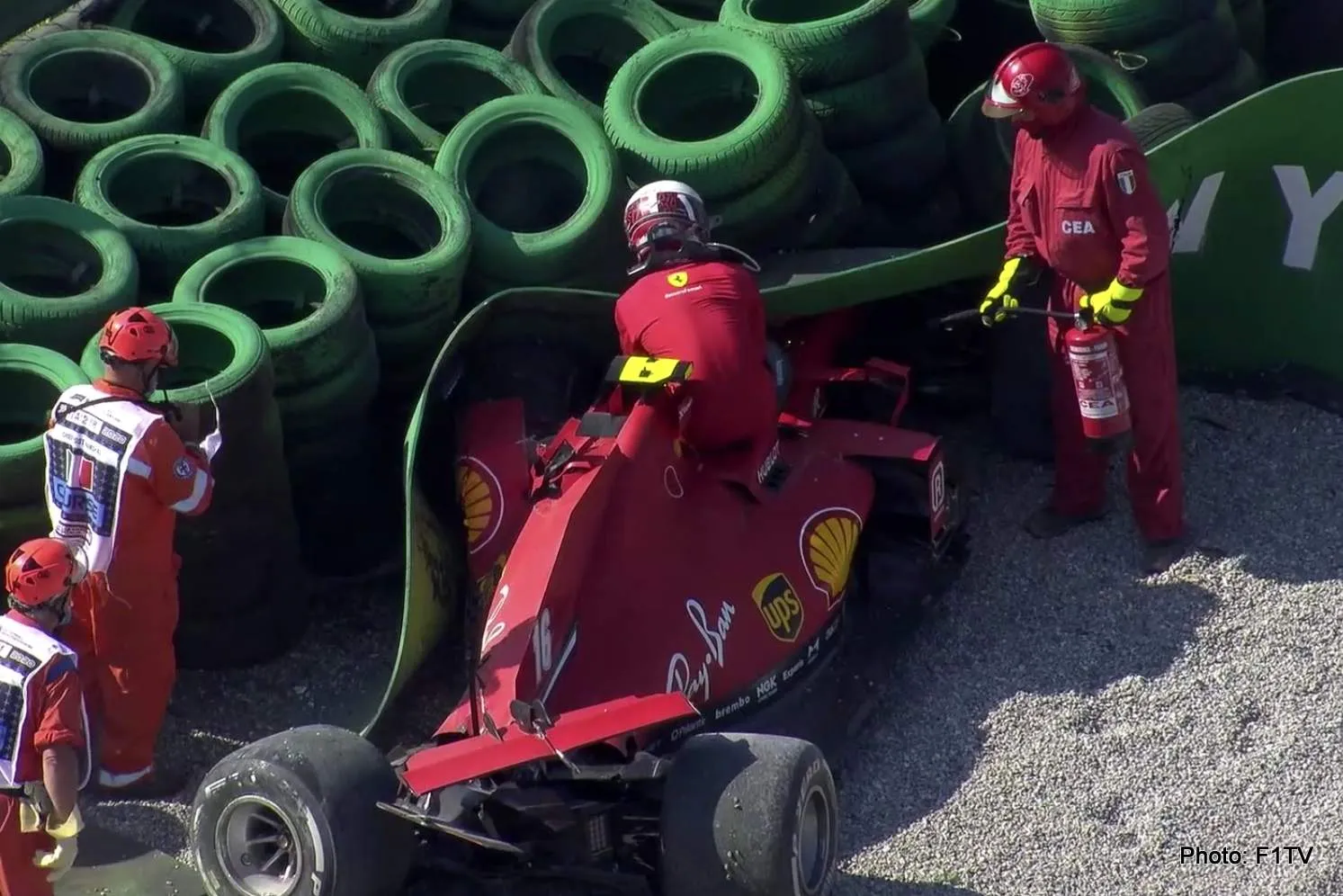 leclerc crash wreck