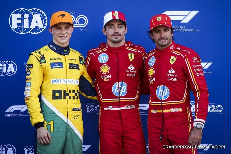 leclerc piastri sainz monaco 2024