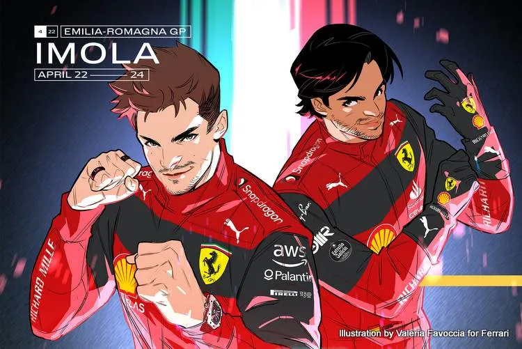 leclertc sainz imola f1 ferrari