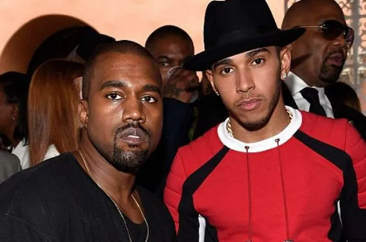 lewis hamilton pre grammy party kanye west