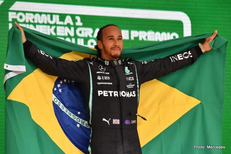 lewis hamilton winner sao paulo grand prix flag brazil 001