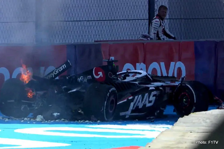 magnussen crash f1 mexico gp haas