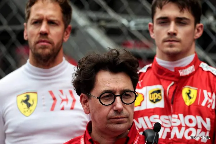 mattia binotto sebastian vettel charles leclerc getty