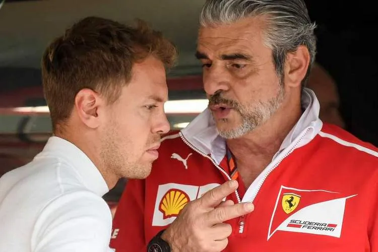 maurizio arrivabene sebastian vettel