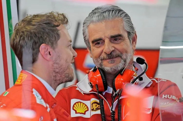 maurizio arrivabene sebastian vettel
