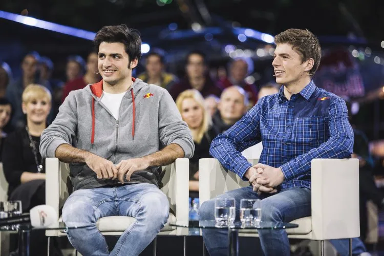 max verstappen and toro rosso team mate carlos sainz